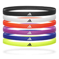 Adidas Hairbands - Set of 6 Black/White/Red/Purple/Blue/Ye