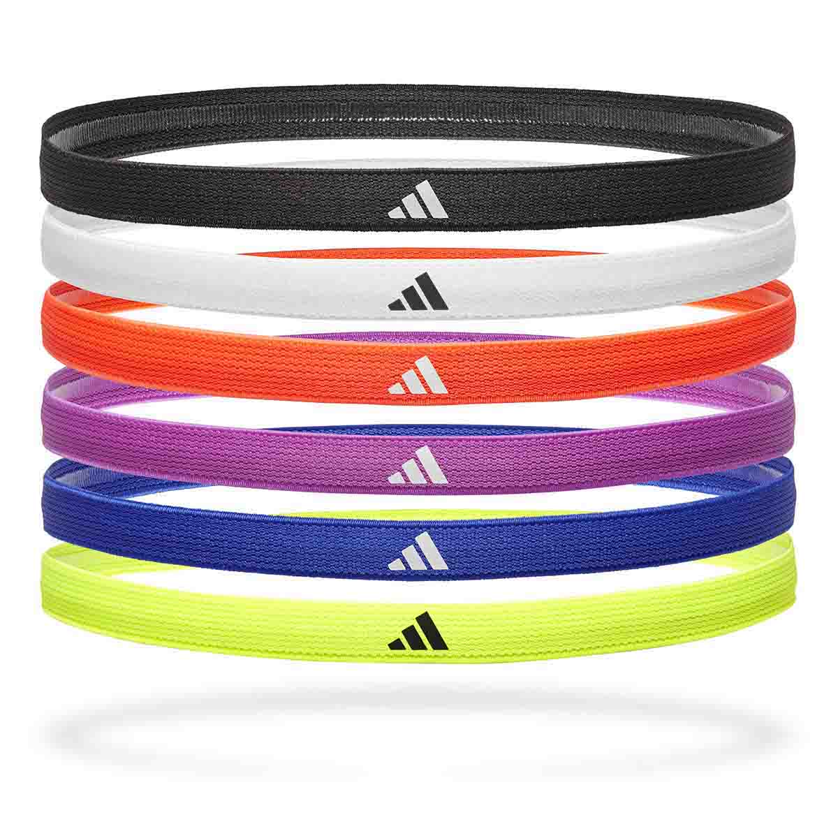 Adidas Hairbands - Set of 6 Black/White/Red/Purple/Blue/Ye