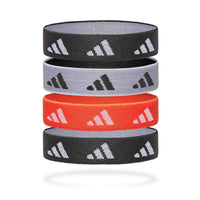 Adidas Hair Ties - Set of 4 Black/White/Solar Red