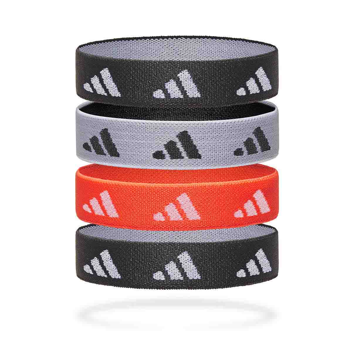 Adidas Hair Ties - Set of 4 Black/White/Solar Red