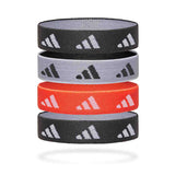 Adidas Hair Ties - Set of 4 Black/White/Solar Red