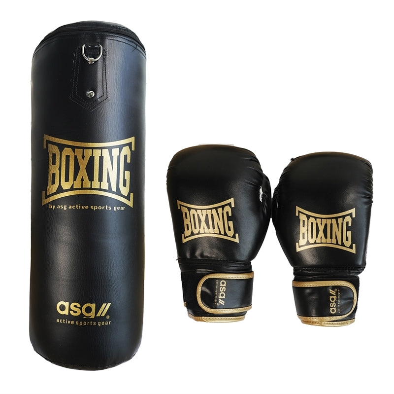 ASG Boxing bag+Gloves, 60 cm,11kg Guld