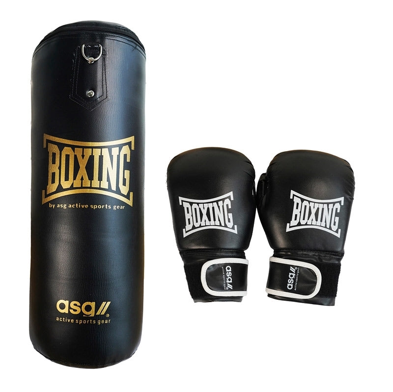 ASG Boxing bag+Gloves, 60 cm,11kg Guld