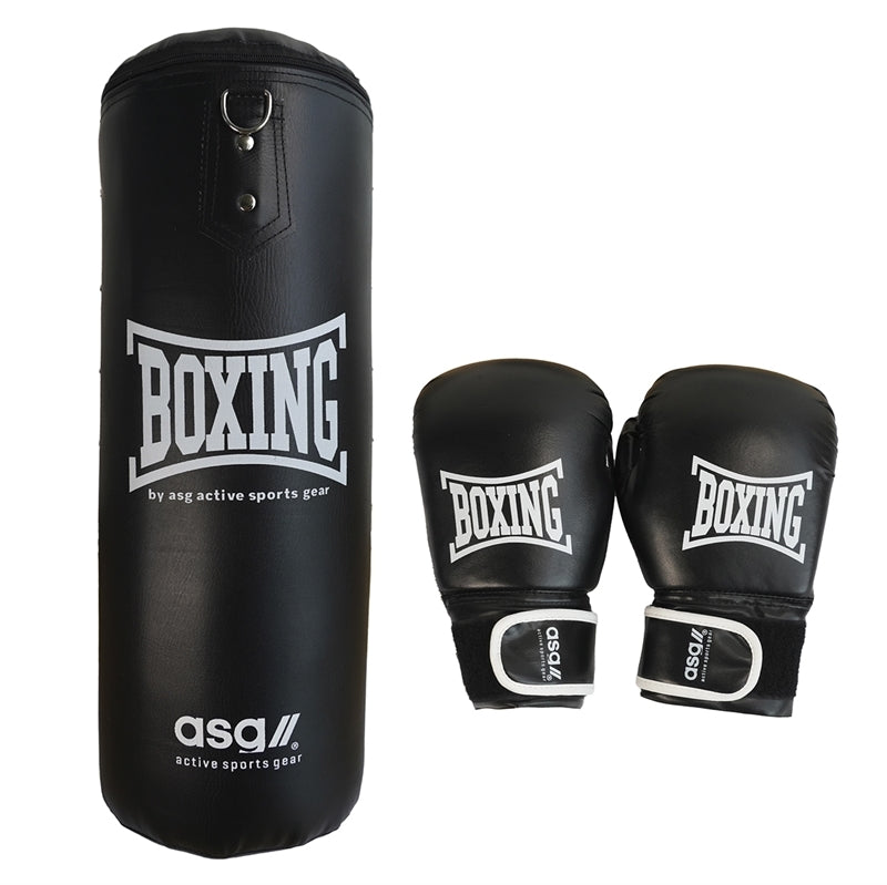 ASG Boxing bag+Gloves, 60 cm,11kg Hvid