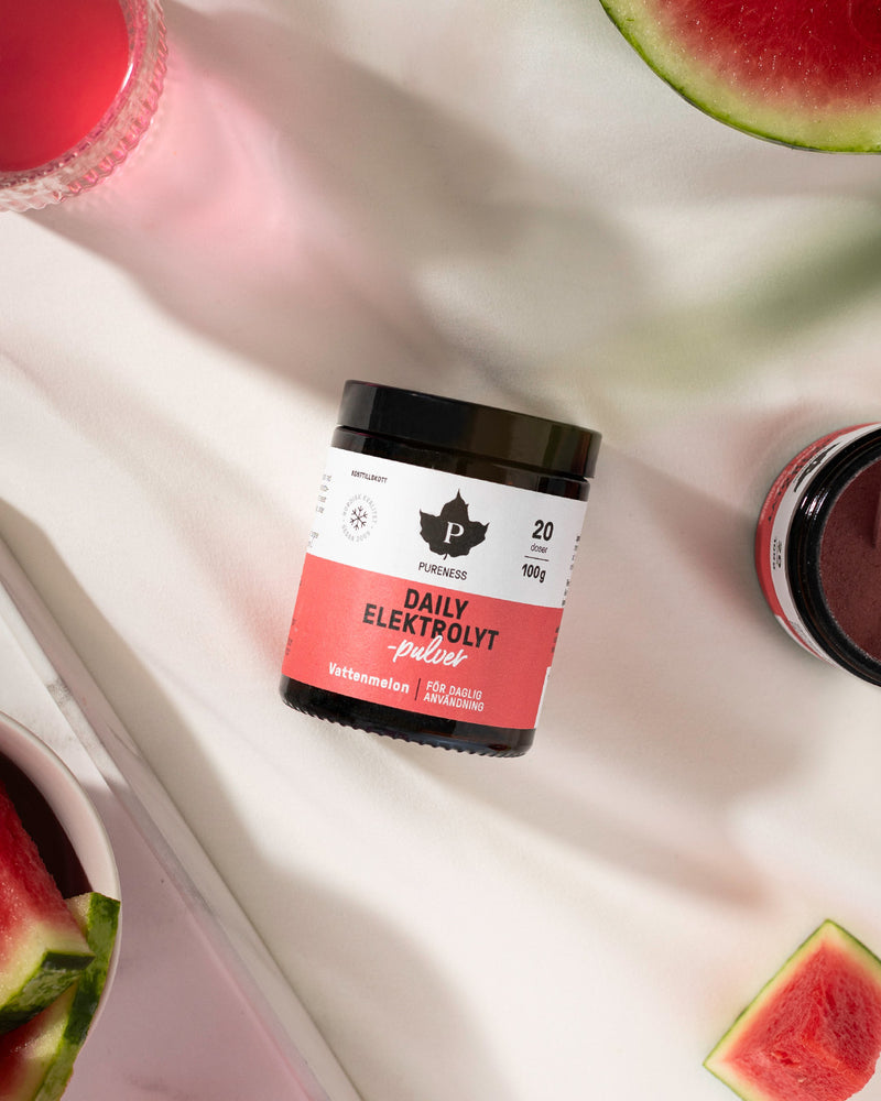 Pureness Daily Elektrolytpulver Vattenmelon - 100 - Fräsch törstsläckare med smak av vattenmelon g