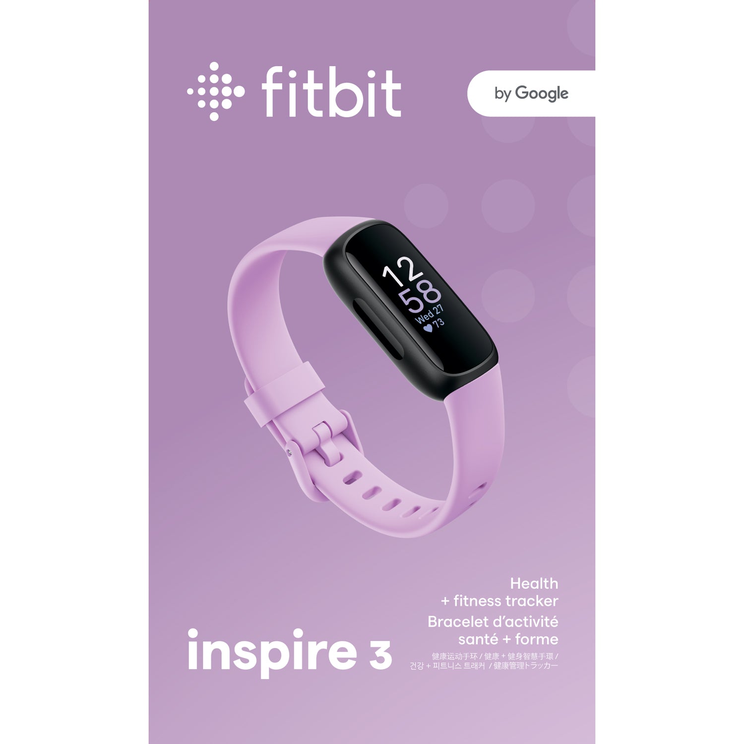 Fitbit Inspire 3, Black/Lilac Bliss