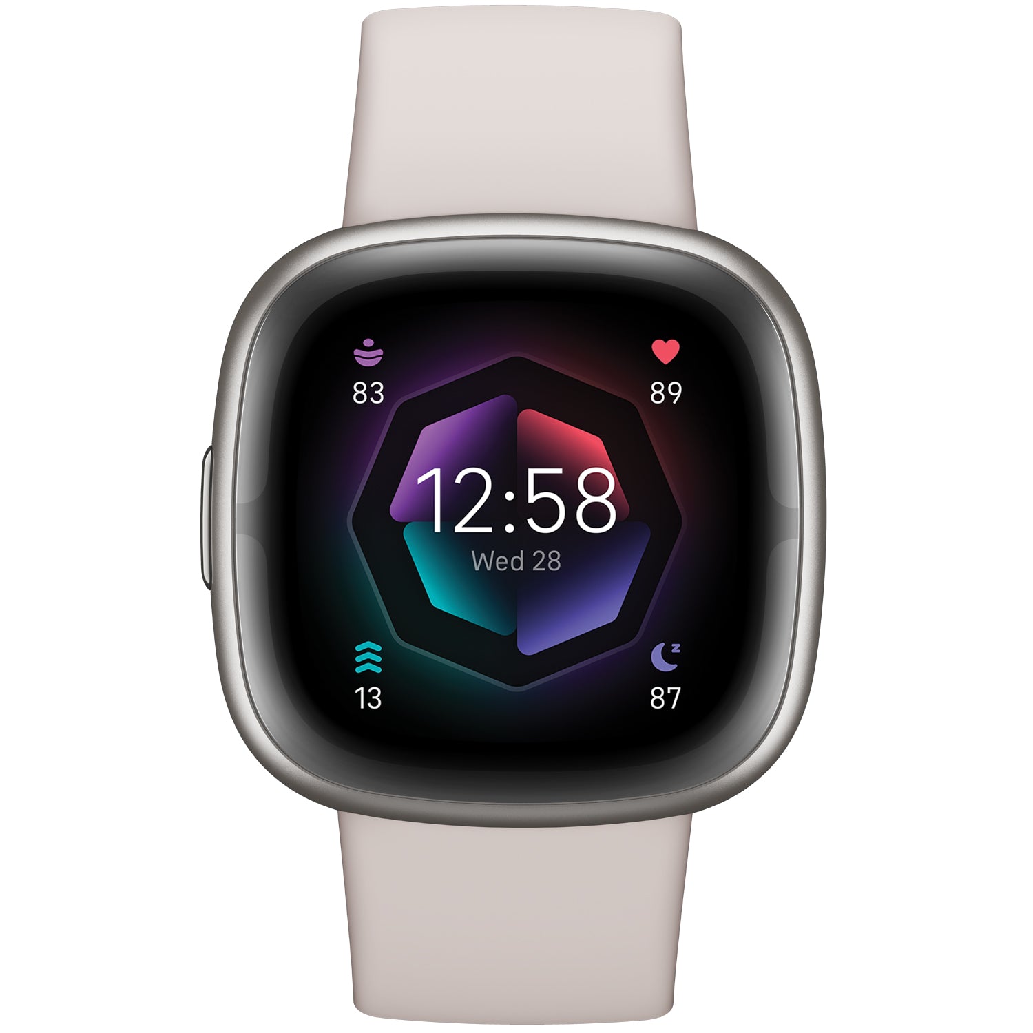 Fitbit Sense 2, Lunar White/Platinum