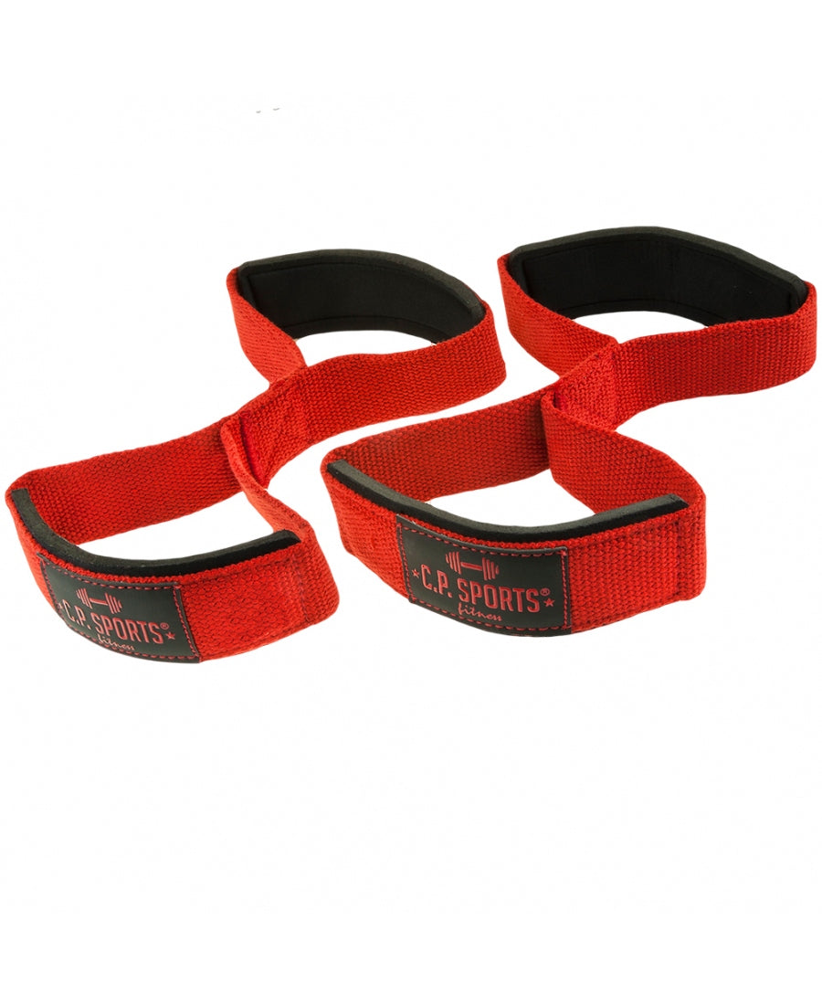 C.P Sports Figure 8 Straps - Lifting Loops, red