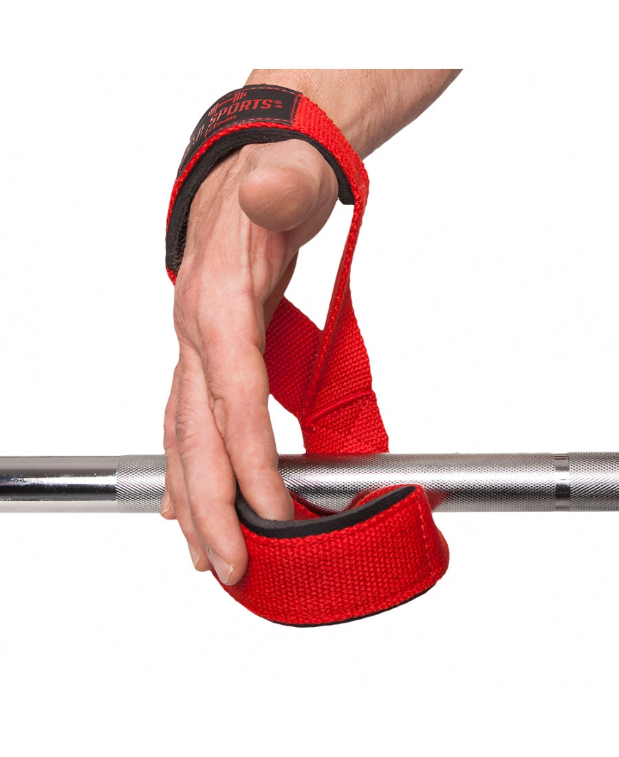 C.P Sports Figure 8 Straps - Lifting Loops, red