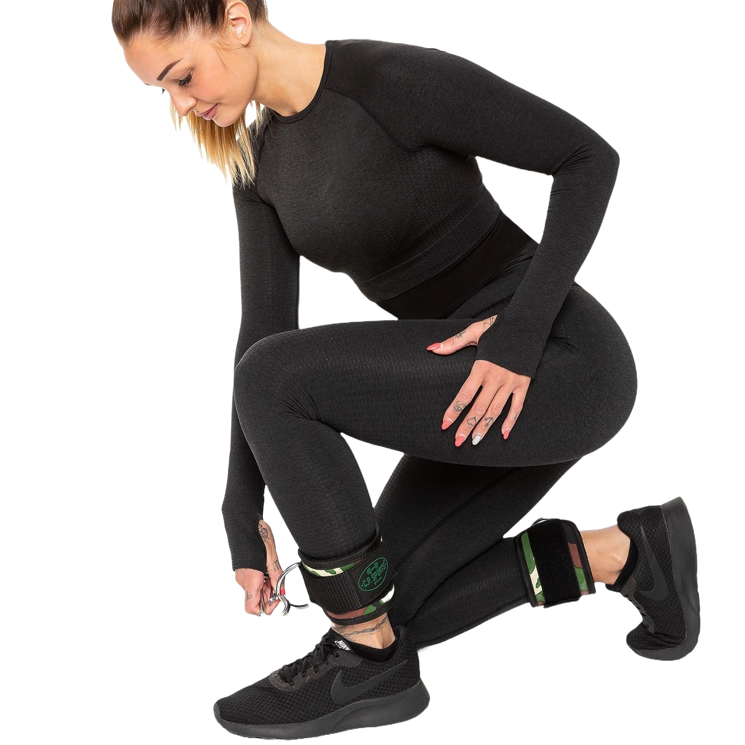 C.P. Sports Ankle Straps Premium (par), green camo