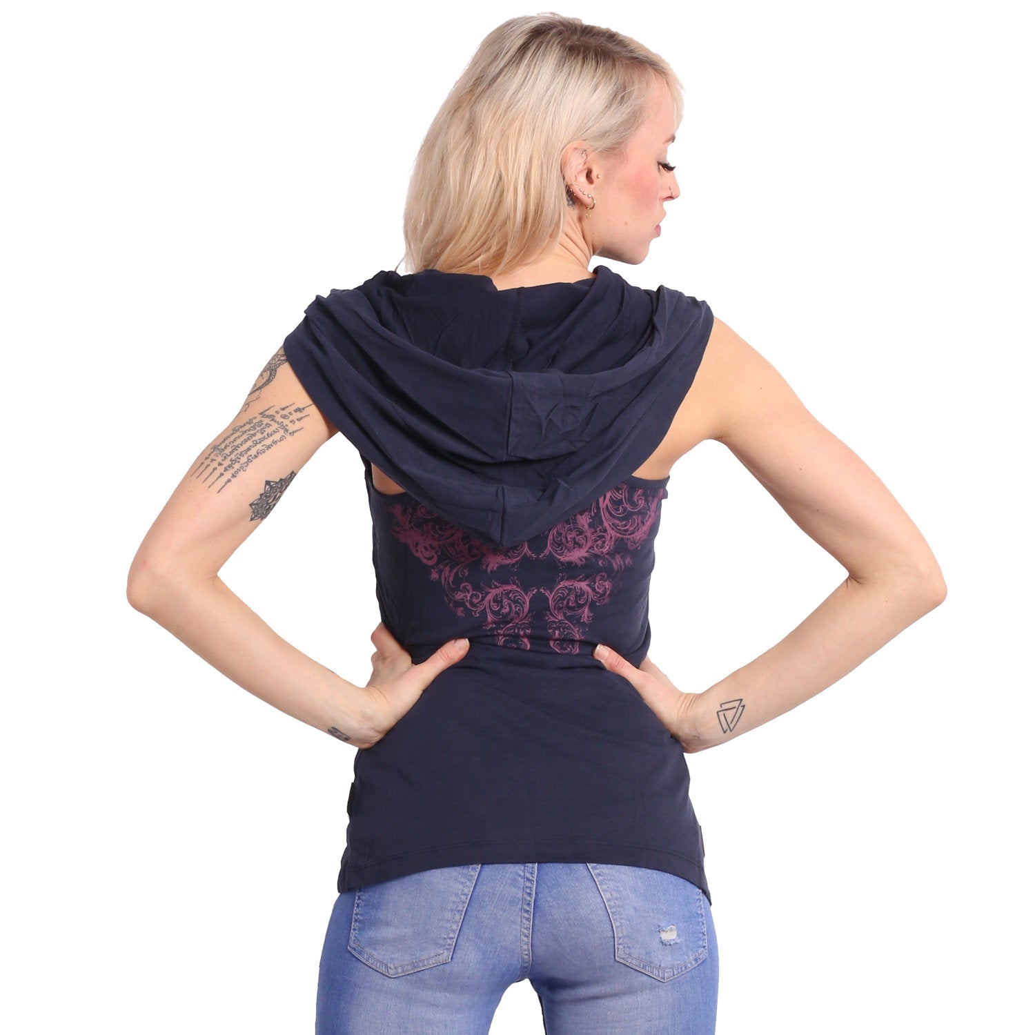 Yakuza Dark Tribe Hooded Tank, mood indigo