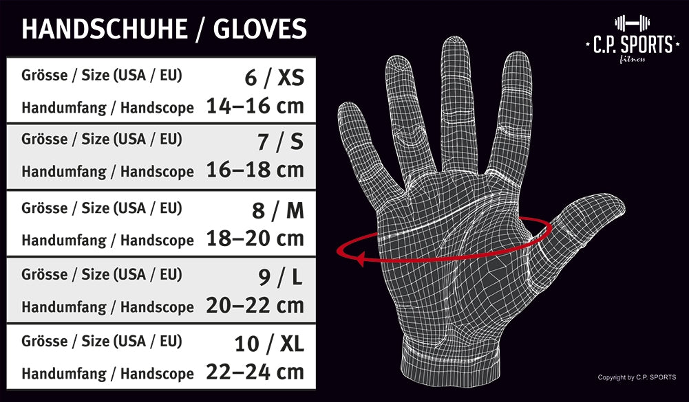 C.P Sports Lady Fitness Glove, black/grey