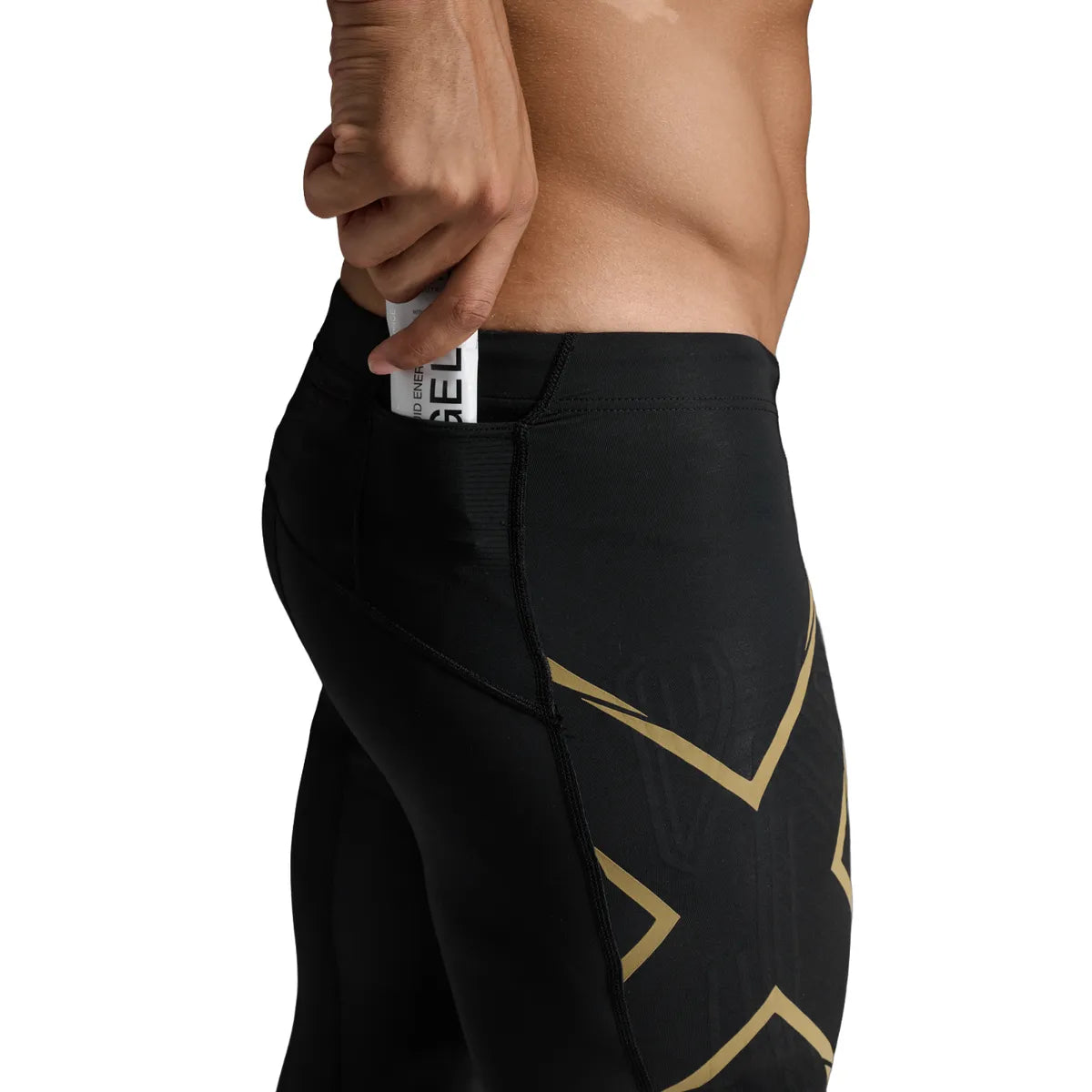 2XU LIGHT SPEED COMPRESSION TIGHTS Black/Gold Reflective