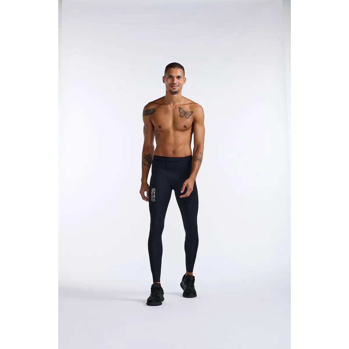 2XU LIGHT SPEED REACT COMPRESSION TIGHTS Black/White Reflective