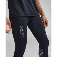 2XU LIGHT SPEED REACT COMPRESSION TIGHTS Black/White Reflective