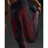 2XU LIGHT SPEED REACT COMPRESSION TIGHTS Black/White Reflective