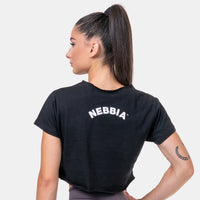 Nebbia Loose Sporty Crop Top, black