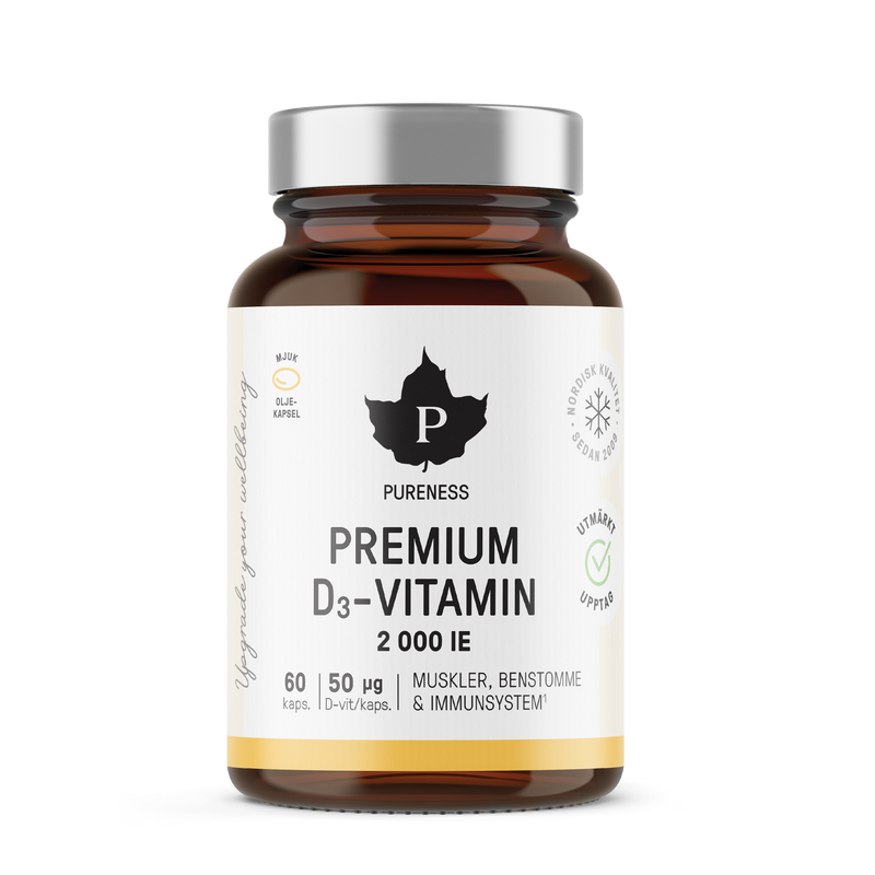 Pureness Premium D3-vitamin 2000 IE - 60 kapslar