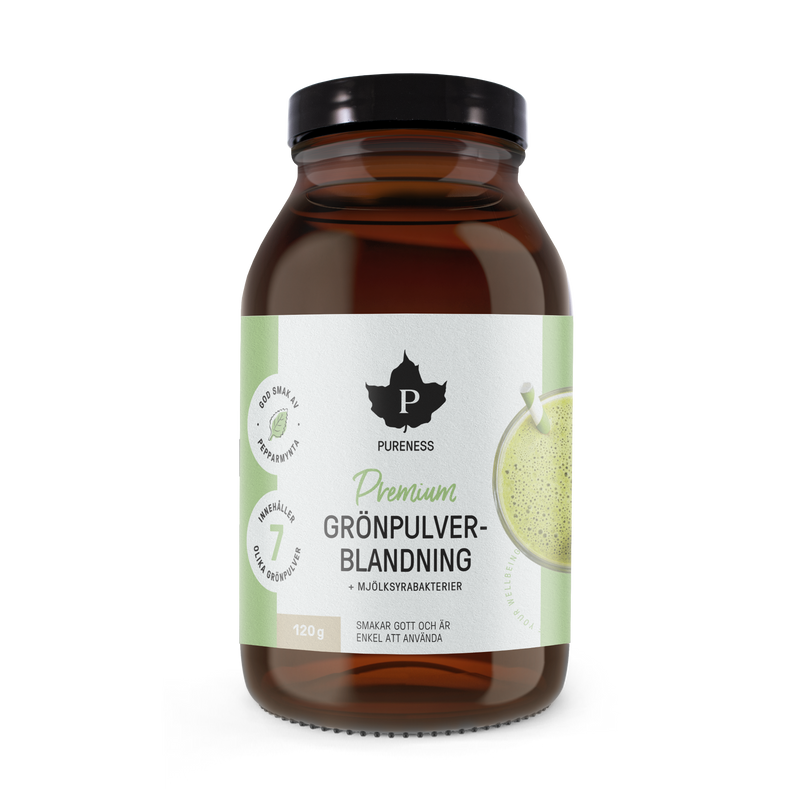 Pureness Premium Grönpulverblanding + mjölksyrabakterier - 120 g