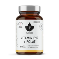 Pureness Vitamin B12 + Folat, Hallon - 60 kapslar