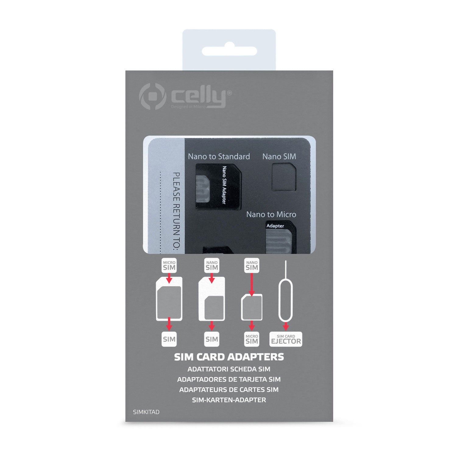 Celly SIM-kit SIM-kortsadaptrar 3-pack