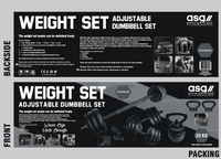 ASG Weight Set Adjustable Dumbbell 4-i-1 – Justerbart hantelset, skivstång & kettlebell i ett