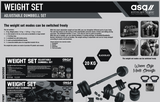 ASG Weight Set Adjustable Dumbbell 4-i-1 – Justerbart hantelset, skivstång & kettlebell i ett