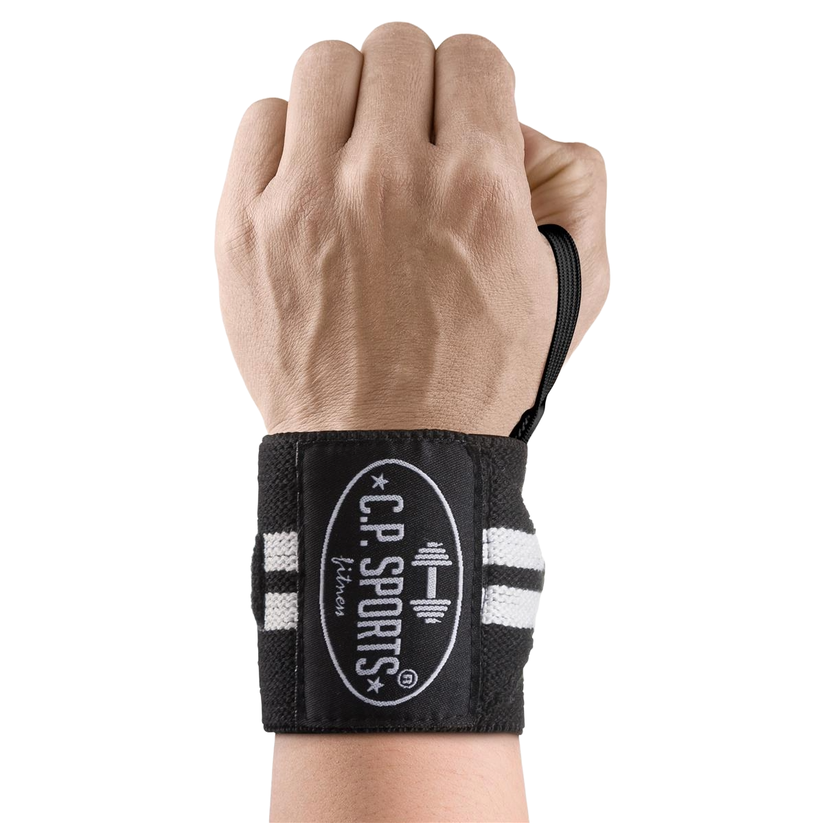C.P. Sports Wrist Wraps 30 cm, black/white