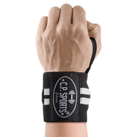 C.P. Sports Wrist Wraps 30 cm, black/white