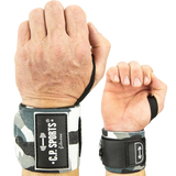 C.P. Sports Strongman Wrist Wraps 50 cm, white camo