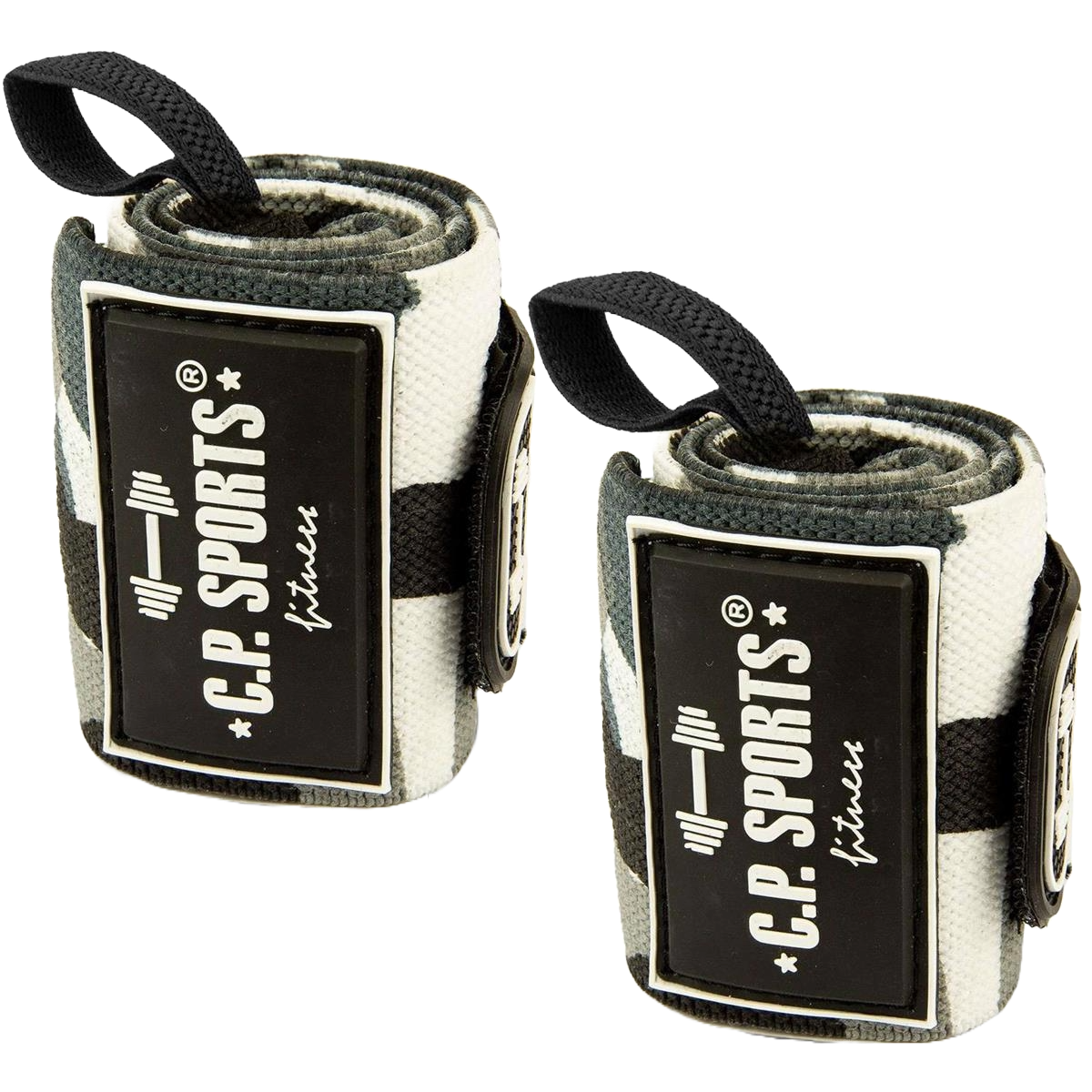 C.P. Sports Strongman Wrist Wraps 50 cm, white camo
