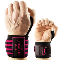 C.P. Sports Strongman Wrist Wraps 50 cm, black/pink