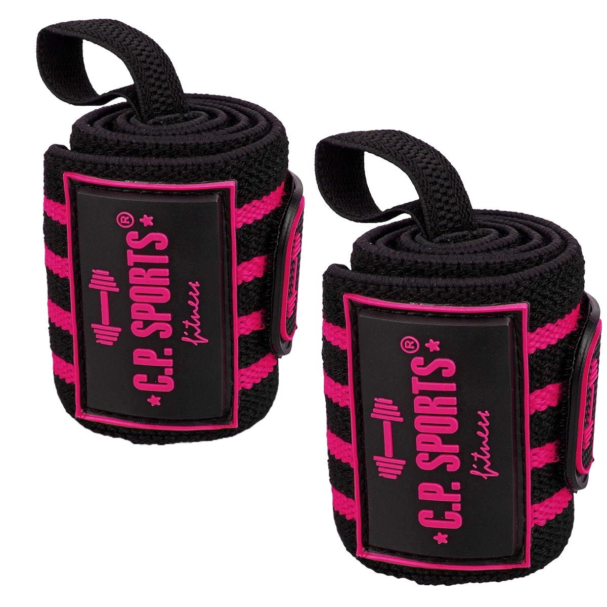 C.P. Sports Strongman Wrist Wraps 50 cm, black/pink