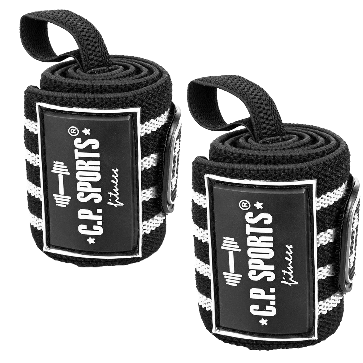 C.P. Sports Strongman Wrist Wraps 50 cm, black/white