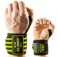 C.P. Sports Strongman Wrist Wraps 50 cm, black/yellow
