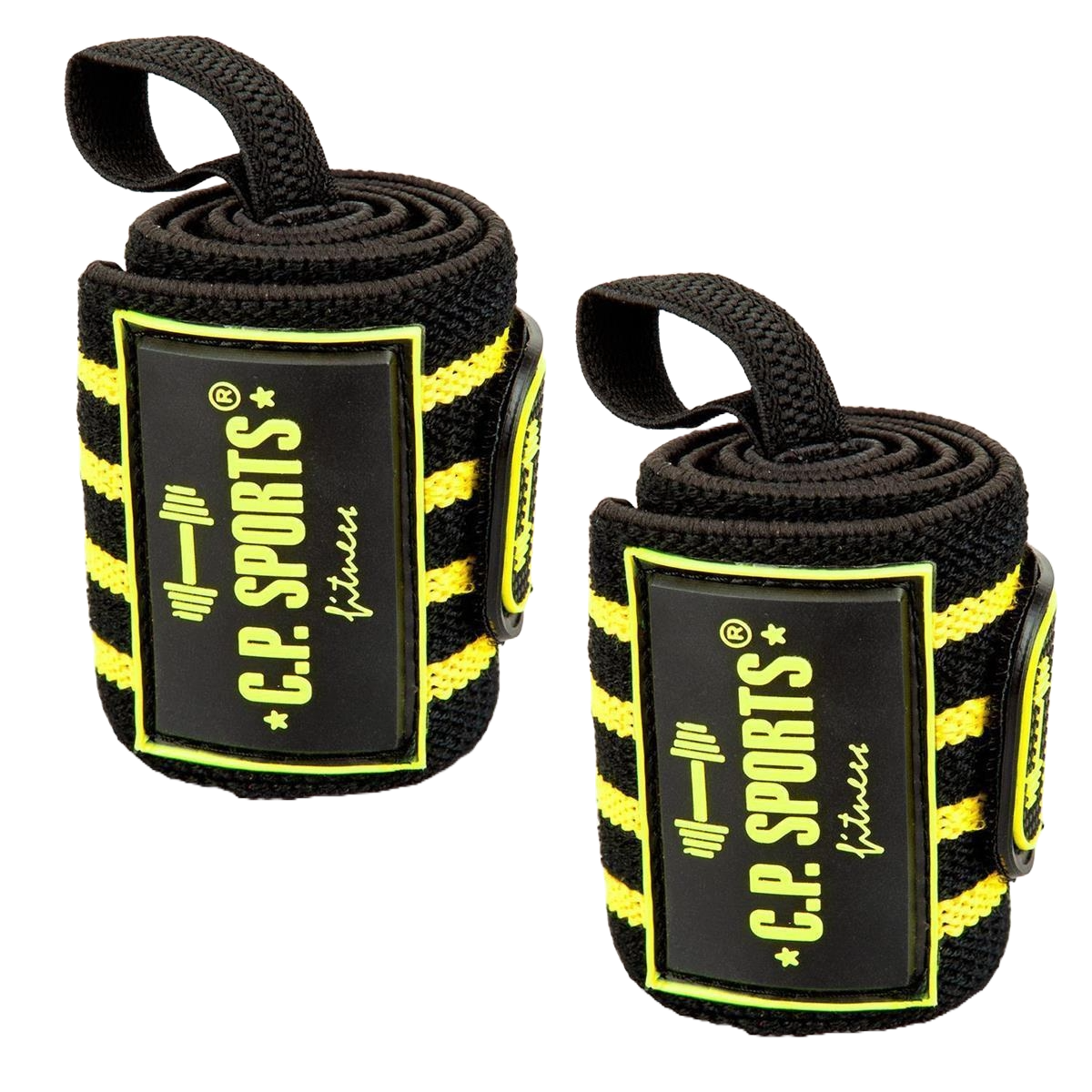 C.P. Sports Strongman Wrist Wraps 50 cm, black/yellow