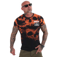 Yakuza Muerte Skull V02 T-Shirt, black/orange