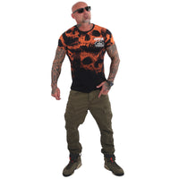 Yakuza Muerte Skull V02 T-Shirt, black/orange
