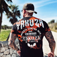 Yakuza Muerte Skull V02 T-Shirt, black/orange