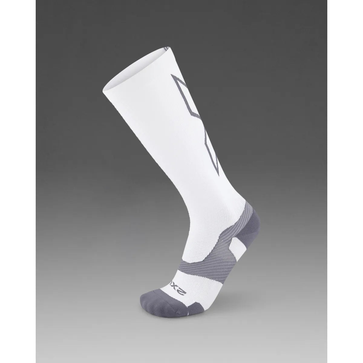 2XU VECTR LIGHT CUSHION FULL LENGTH SOCKS White/Grey