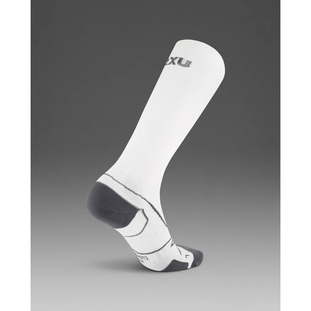 2XU VECTR CUSHION FULL LENGTH SOCKS White/Grey