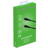 Celly USB-C till USB-C Kabel 60W 2m Svart