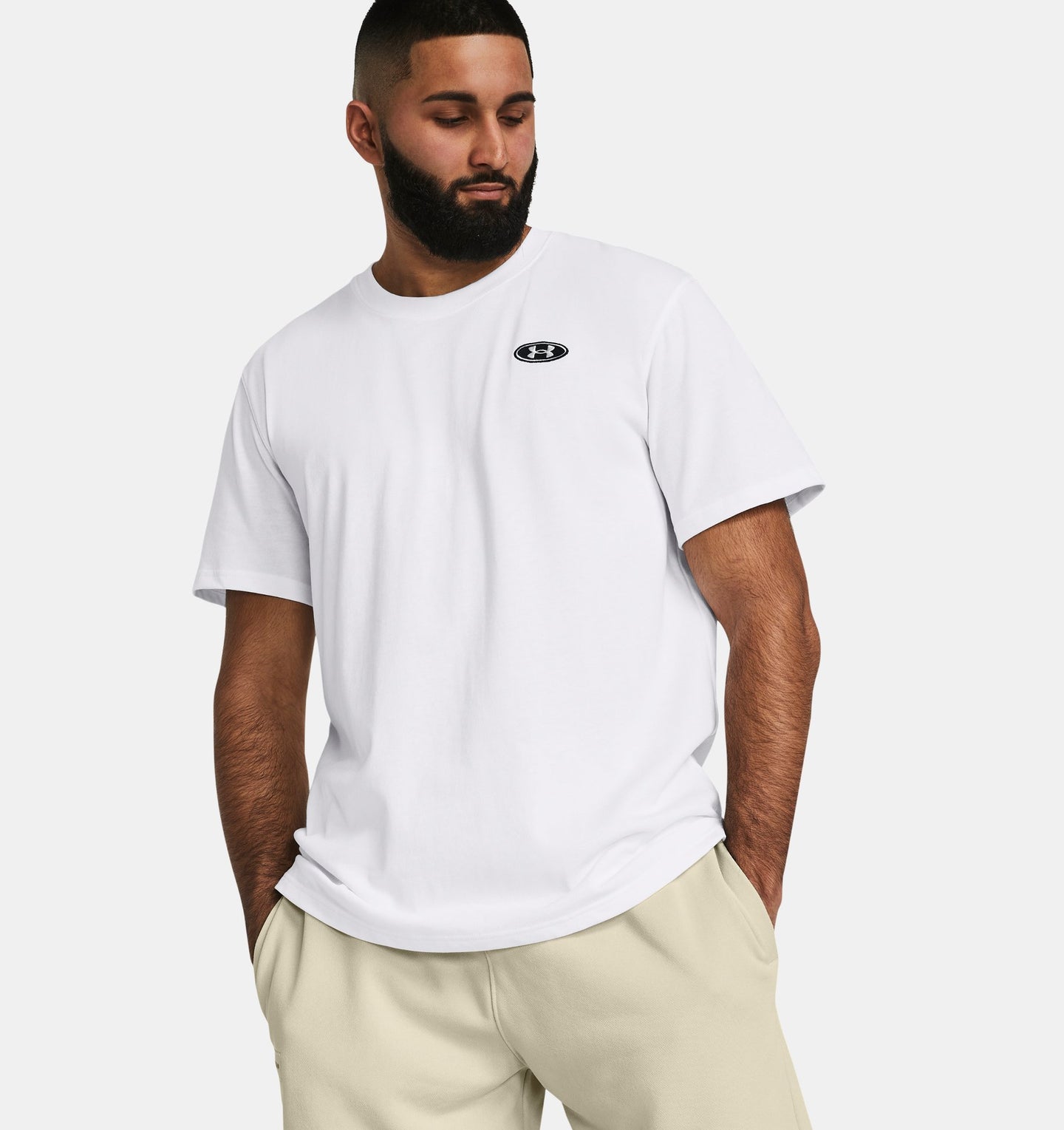 Under Armour Herr UA Heavyweight vänster bröst Patch Kort ärm