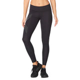 2XU MOTION MID-RISE COMP TIGHTS Black/Dotted Reflective Logo