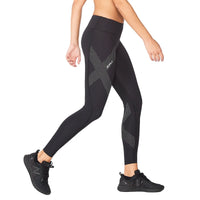 2XU MOTION MID-RISE COMP TIGHTS Black/Dotted Reflective Logo