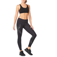 2XU MOTION MID-RISE COMP TIGHTS Black/Dotted Reflective Logo