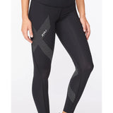 2XU MOTION MID-RISE COMP TIGHTS Black/Dotted Reflective Logo