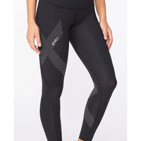 2XU MOTION MID-RISE COMP TIGHTS Black/Dotted Reflective Logo
