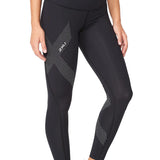 2XU MOTION MID-RISE COMP TIGHTS Black/Dotted Reflective Logo