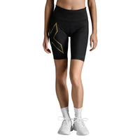 2XU LIGHT SPEED MID-RISE COMPRESSION SHORTS Black/Gold Reflective